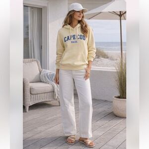 Cuffy’s Cape Cod Mass Hoodie in Soft Pastel Yellow S